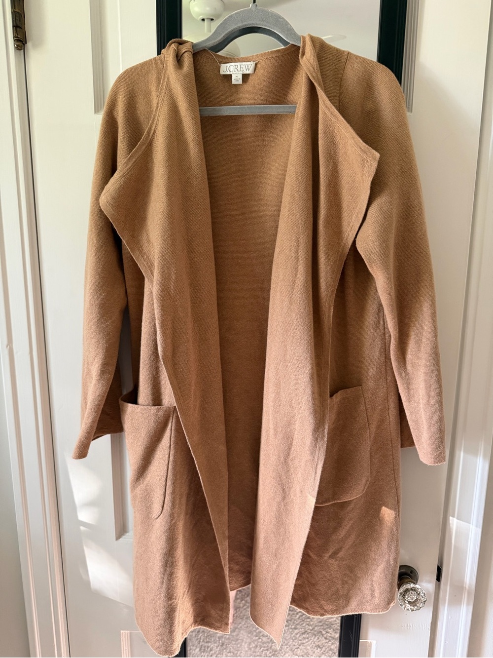 NWOT J. Crew Women's Open-Front Sweater Coatigan - Camel